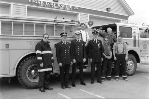 Sugar Loaf Engine Co. (Pictured: Bob Palumbo, Capt. Chris Schenk, Chief Dave Knapp, Greg Schmid, Lenny Knapp, Spencer Effron, Pres. Bill Schilling, Dave Neaverth.) 1997 chs-006572